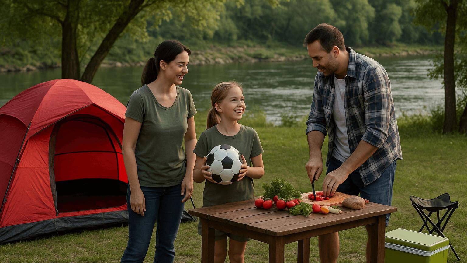Организуйте поход всей семьей и ночевку в палатке