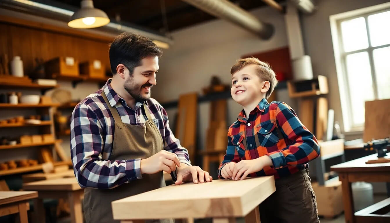Папа с сыном могут организовать свой мастер-класс