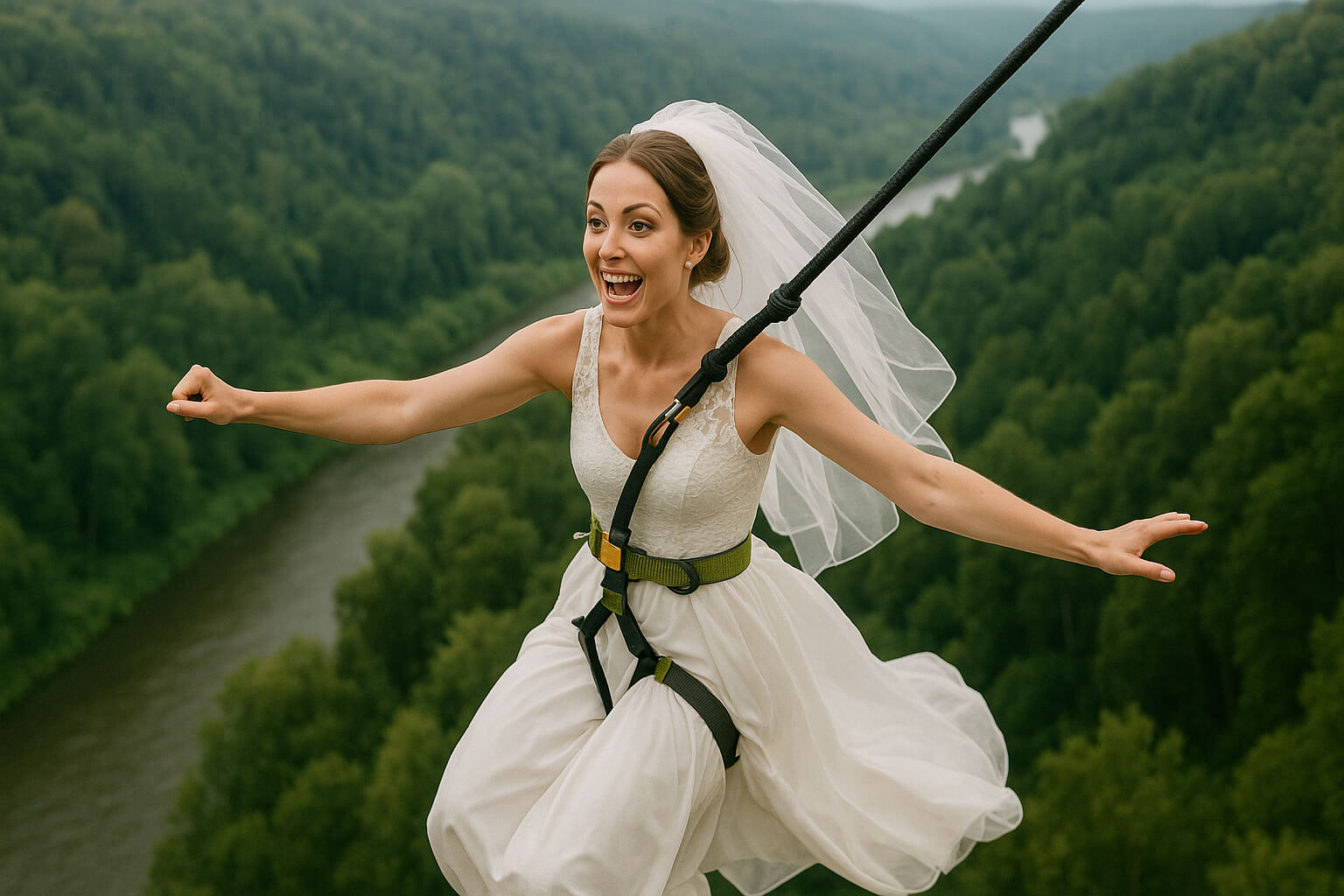 Подняться в горы в свадебном платье? Легко, если вы экстремал по натуре