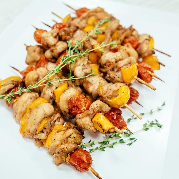 Шашлык из цыпленка с овощами