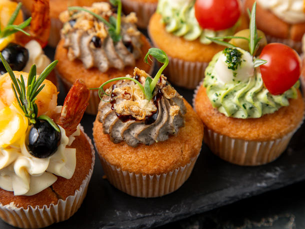 Капкейки с грибами и грибным муссом Капкейки с грибами и грибным муссом