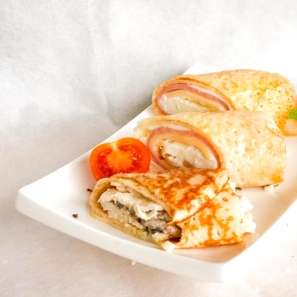 Блинчики с курицей и грибами Блинчики с курицей и грибами