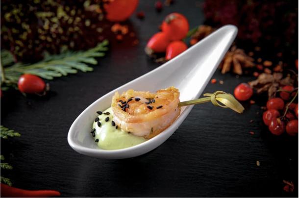 Канапе креветка сладкий васаби