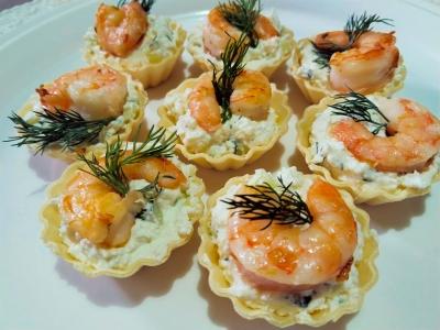 Тарталетки с креветками