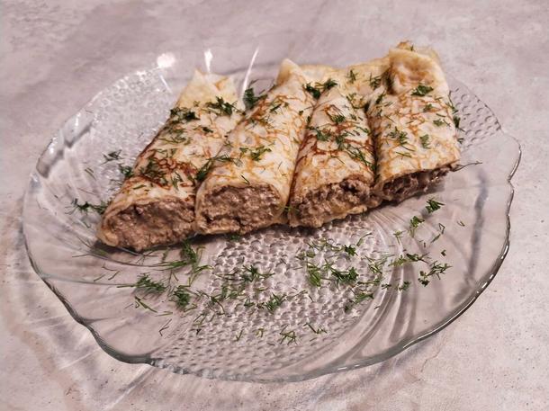 Блинчики с куриной печенью
