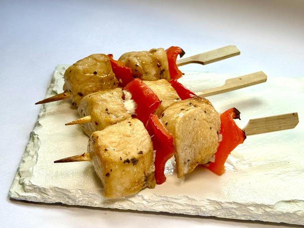 Мини шашлычок из курицы с болгарским перцем
