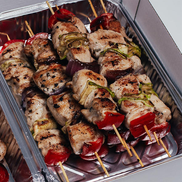 Шашлычок из куриной грудки с овощами Шашлычок из куриной грудки с овощами