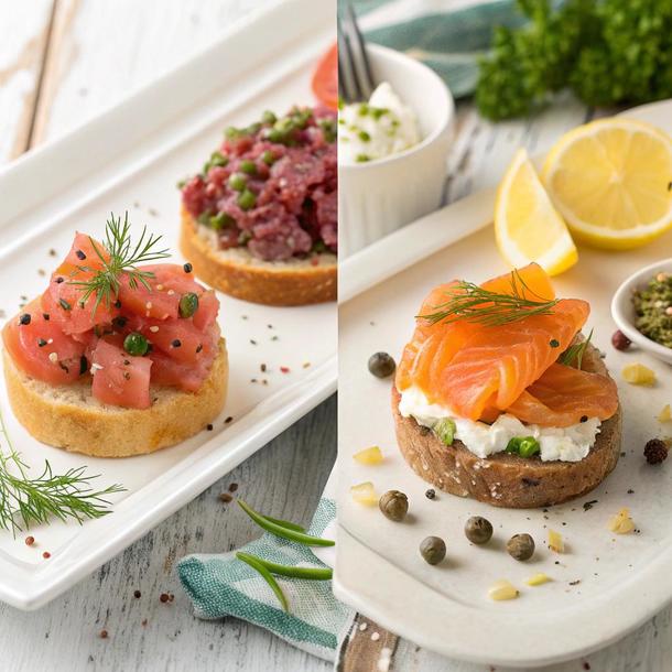 Канапе с лососем и сливочным сыром