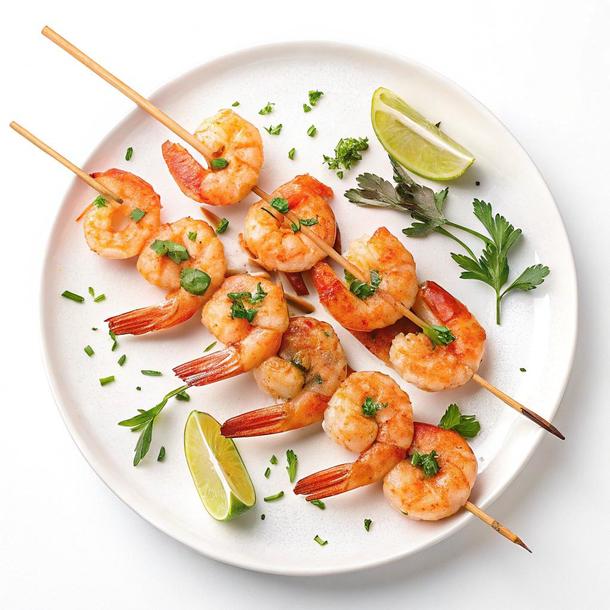 Шашлычок из креветок на шпажке Шашлычок из креветок на шпажке