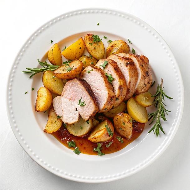 Свиная шея, запеченная с картофелем Свиная шея, запеченная с картофелем