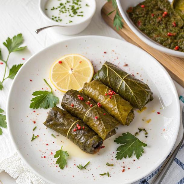 Долма с виноградными листьями Долма с виноградными листьями