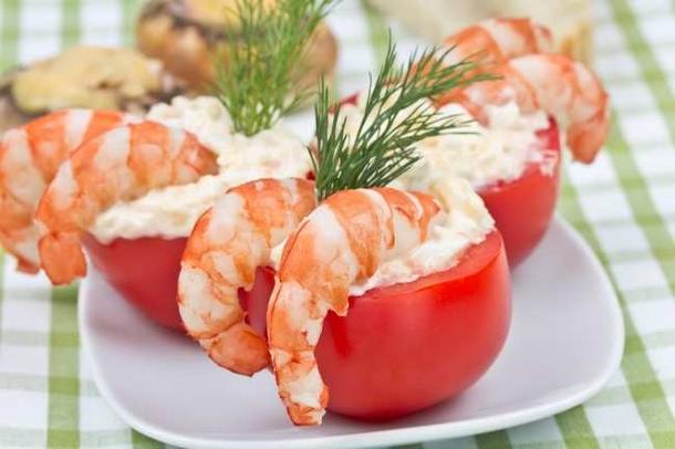 Помидорки черри с креветками и сливочным сыром 1 шт.