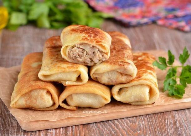 Блины с мясом (2 шт + 50 гр. сметаны) Блины с мясом (2 шт + 50 гр. сметаны)