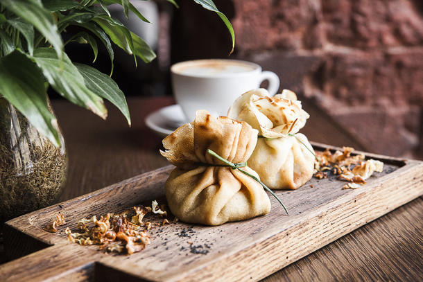 Мини-блинчик с лососем Мини-блинчик с лососем