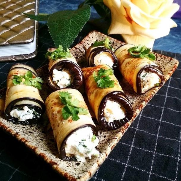 Рулетики из баклажан Рулетики из баклажан