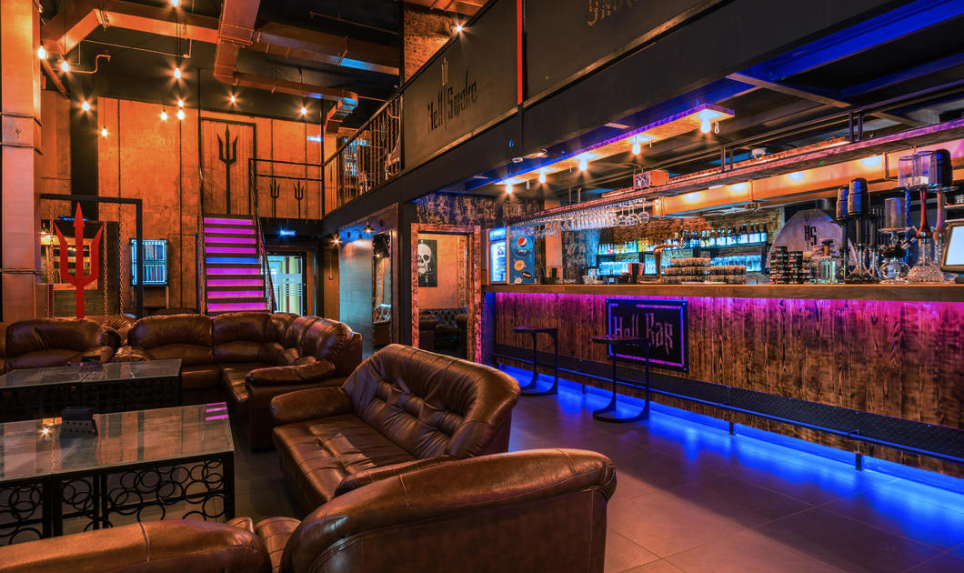 Главный зал Hell Smoke Bar Главный зал Hell Smoke Bar